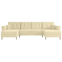 ALTDECOR Ecksofa HERMES-U mit Schlaffunktion und Bettkasten, Polstercouch in U-Form, rückenecht gepolstert, Wohnlandschaft ideal als Gästebett HE... - Beige