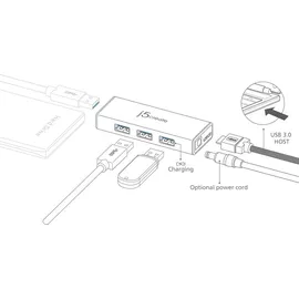 j5create JUH340 - Hub 4 Ports), Dockingstation USB Schwarz