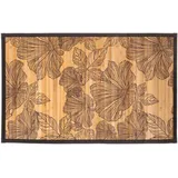 5 five simply smart Bambus Latte Teppich Black Flora Schwarz 50 x 80 cm