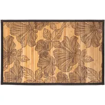 5 five simply smart Bambus Latte Teppich Black Flora Schwarz 50 x 80 cm