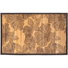 5 five simply smart Bambus Latte Teppich Black Flora Schwarz 50 x 80 cm