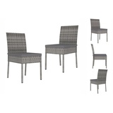 vidaXL Garten-Essstühle 2 Stk. Poly Rattan Grau