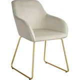 Tectake tectake® Esszimmerstuhl, gepolstert, in Samtoptik, durchgehende Lehne, 57 x 61 x 85,5 cm, Belastbarkeit 120 kg