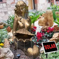 Solar Gartenbrunnen Brunnen Solarbrunnen Zierbrunnen Wasserfall Gartenleuchte Teichpumpe für Terrasse, Balkon, verbessertes Modell mit Pumpen-instant-Start-Funktion mit Liion-Akku & Led-Licht (V013)