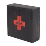 DESIGN DELIGHTS Wandregal MEDIZINSCHRANK "MEDIC", 35x35x13 cm, Mahagoni, Wandschrank, Farbe: schwarz