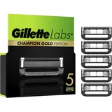 Gillette Labs Champion Gold Edition Ersatzklingen, Kompatibel Mit Gillette Labs Rasierer Mit Reinigungs-Element, 5 Ersatzklingen