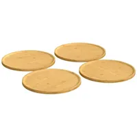 vidaXL Pizzablech Pizzateller 4 Stk. Ø32x1,5 cm Bambus, Bambus braun