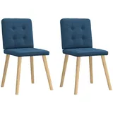 vidaXL Esszimmerstühle 2 Stk. Blau Stoff