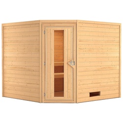 Karibu Woodfeeling Sauna Leona - 38 mm -ohne Dachkranz- Energiesparende Saunatür