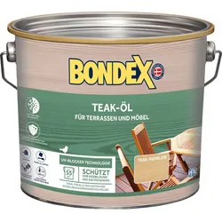 BONDEX Gartenholz Teak-Öl farblos, Wasser-stop Abperleffekt, Wetterschutz, UV-Schutz, 2,5 l