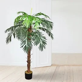 Decovego künstliche Kokospalme, Kunstpflanze,140 cm, Kunstpalme für Wohn- & Büroräume, Allergikerfreundlich & Pflegeleicht