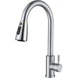 luxuskollektion Ausziehbarer Wasserhahn Küche Hochdruck Silber