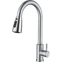 luxuskollektion Ausziehbarer Wasserhahn Küche Hochdruck Silber
