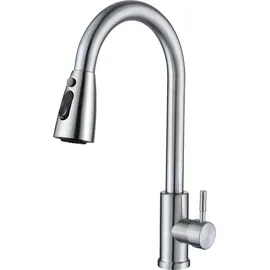 luxuskollektion Ausziehbarer Wasserhahn Küche Hochdruck Silber