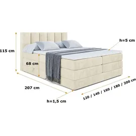 altdecor BOXI 1 KING 200 x 200 cm H3/H4 Beige