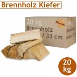 Kiefer Brennholz Kaminholz Holz 20 kg Für Ofen und Kamin Kaminofen Feuerschale Grill Feuerholz Holzscheite Wood 33 cm kammergetrocknet Flameup