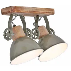 Spotleiste Deckenleuchte Spotlampe 2-Flammig Holz grün Strahler schwenkbar