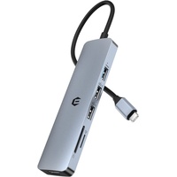 Qhou HOPDAY USB C Hub, 6 in 1 USB C Adapter für MacBook Air/Pro, Dual Display 4K HDMI Docking Station