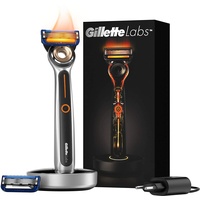 Gillette Labs Heated Razor für Herren, Basis-Set mit Rasiermaschine, Ersatzklinge, Ladestation, intelligente Steckdose