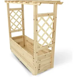 holz4home® Pflanzkasten mit Dach aus Tannenholz inkl. Vlieseinlage   M