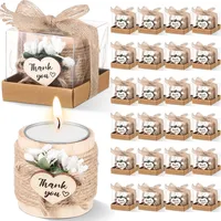 Retisee Hochzeitskerze, Gastgeschenke für Gäste, Brautparty, Holz, Gedenk-Teelichthalter, Dankeschön-Geschenke, handgefertigte Kerzen für Hochzeit, Babyparty, Einweihungstab, Tischdekoration (24 Sets)