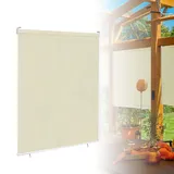 ACXIN Außenrollo Senkrechtmarkise Sonnenschutzrollo Verdunkelungsrollo Rollo Beschattung Sonnenschutz Balkonrollo UV Schutz (100 x 240 cm, Beige)