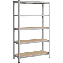 Songmics Schwerlastregal Holz 200 x 120 x 60 cm silber