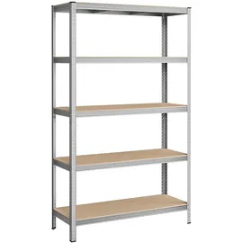 Songmics Schwerlastregal Holz 200 x 120 x 60 cm silber