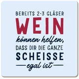 Grafik-Werkstatt Grafik Werkstatt lustiger Untersetzer aus Kork | Bereits 2-3 Gläser Wein, Bunt