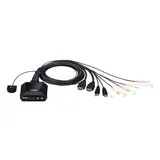 ATEN CS22H 2-Port USB 4K HDMI Kabel KVM Switch mit Audio und Remote