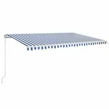 vidaXL Gelenkarmmarkise 500 x 350 cm blau/weiß 3069016