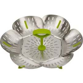 Joseph Joseph Bloom Steel Zusammenklappbarer Dampfgareinsatz aus Edelstahl-Grün, Stainless Steel
