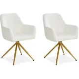Homestyle4u Polsterstuhl Drehbar 2er Set in Beige 2730