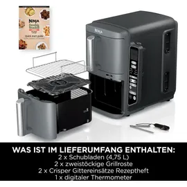 Ninja Double Stack XL SL451EU 9,5 l grau mit Smart Cook System