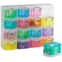 Really Useful Box Aufbewahrungsbox 28 x 8,5 x 22,5 cm 16-tlg. transparent/bunt