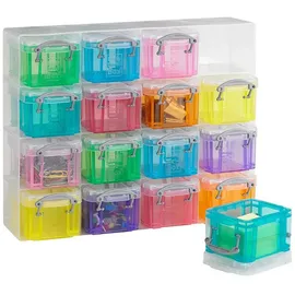Really Useful Box Aufbewahrungsbox 28 x 8,5 x 22,5 cm 16-tlg. transparent/bunt