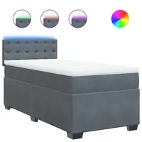 VidaXL Boxspringbett mit Matratze Dunkelgrau 90x190 cm Samt