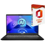 MSI Modern 15H AI, Intel Core Ultra 7-155U, Business-Notebook (39 cm/15.6 Zoll, Intel Core Ultra 7 155U, Intel Arc, 4000 GB SSD, Windows 11 Pro 64Bit + MS Office 2024, Beleuchtete Tastatur) 4000 GB | 16 GB RAM
