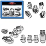 Felgenschloss M12x1,5 Kegelbund 60° kompatibel mit Ford Hyundai Jeep Kia Mazda Opel SsangYong Volvo 4x silberne Felgenschlösser-Set Felgensicherungen Radsicherungen Felgen-Diebstahlschutz Radmuttern