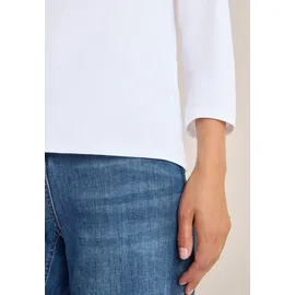 Cecil Damen Basic U-Boot Shirt Weiß L