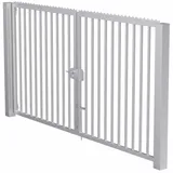 MR-Zaun Industrietor zweiflügelig mit Stabfüllung, Feuerverzinkt, 4.500 mm x 1.000 mm