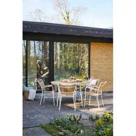 Cinas Ellen Gartentisch Ø 130 x 74 cm Weiß/Teak