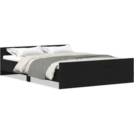 vidaXL Bettgestell ohne Matratze Schwarz Eichen-Optik 120x200 cm