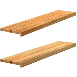 vidaXL Fensterbänke 2 Stk. Hellbraun 110x25x2 cm Massivholz Eiche