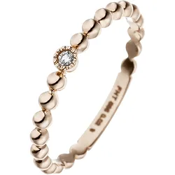 Diamantring JOBO Gr. 60, rosa (roségold 585), Fingerringe, Damen, 60, SI = kleine Einschlüsse, Roségold 585-Diamanten, Rosu00e9gold 585, Diamanten, 585 Roségold mit Diamant