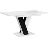 MEBLINI Esstisch Ausziehbar - Esszimmertisch Modern - Küchentisch - Säulentisch - Ausziehtisch - Dining Table - Esszimmertische - 120-160x80x75cm... - Weiß