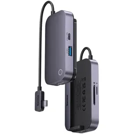 Baseus PadJoy 6-Port Type-C HUB Adapter Dark gray (USB-C, 6 Ports), Dockingstation + USB Hub, Grau