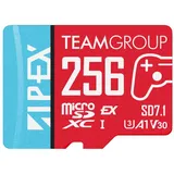 Team APEX SD7.1 256 GB SDXC, Speicherkarte - rot/blau, MicroSD Express