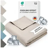 Blumtal Kühldecke 120x100 cm - Bambus Sommerdecke für Sofa & Bett, atmungsaktiv & kühlend – Taupe, ideal als Reisedecke- Taupe - Taupe