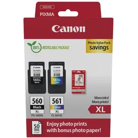 Canon PG-560XL schwarz + CL-561XL CMY